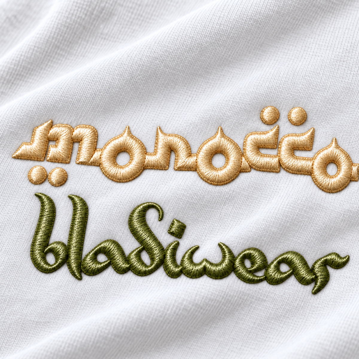 Morocco Hoodie White - embroidery detail