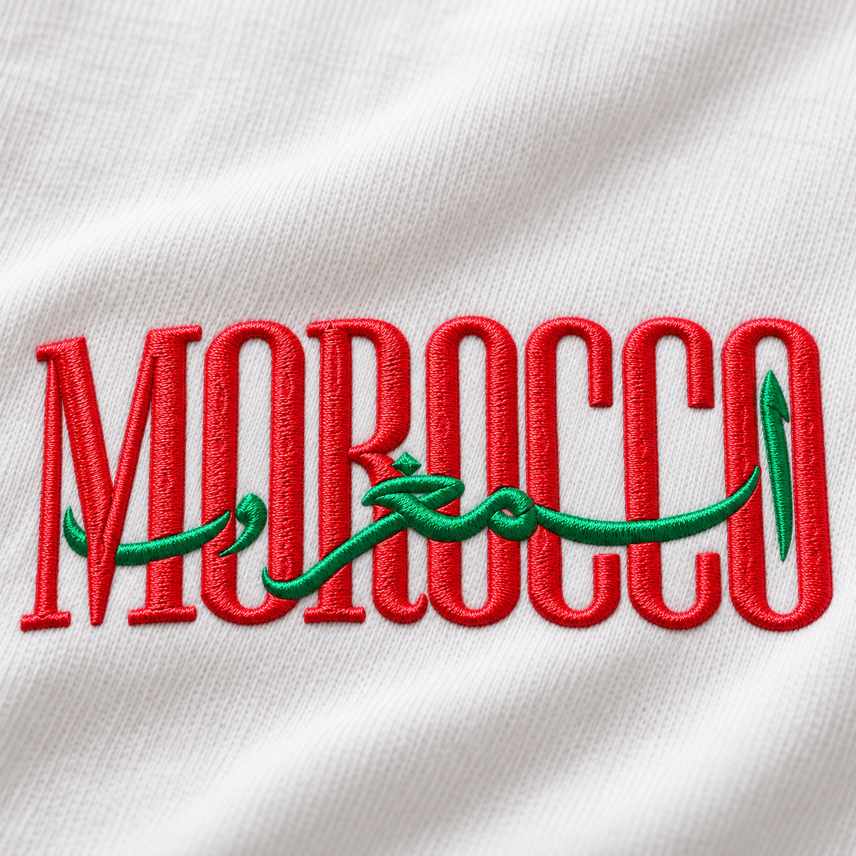 Morocco Heritage T-Shirt White - embroidery detail