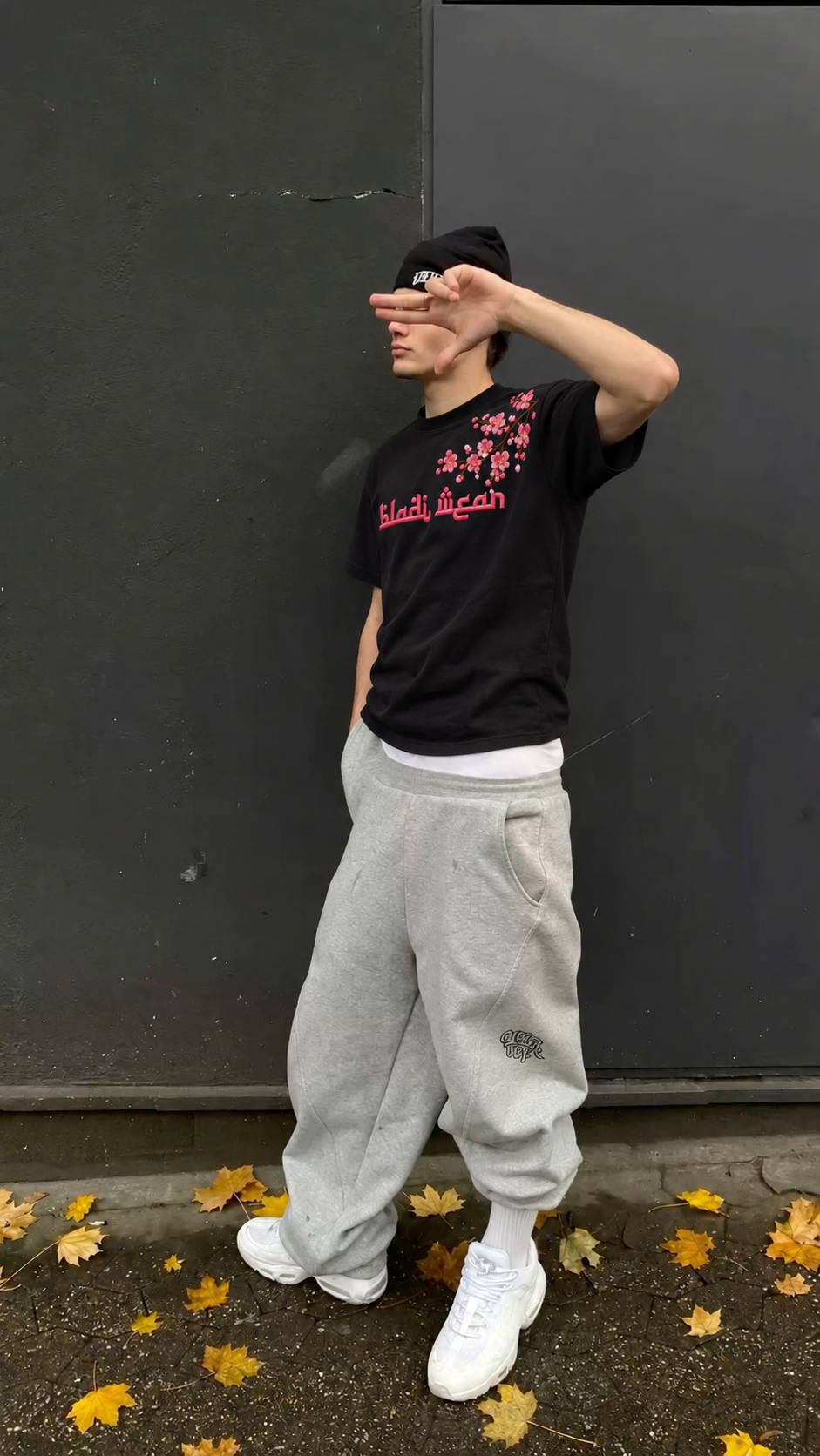 Sakura Oversized T-Shirt — Black