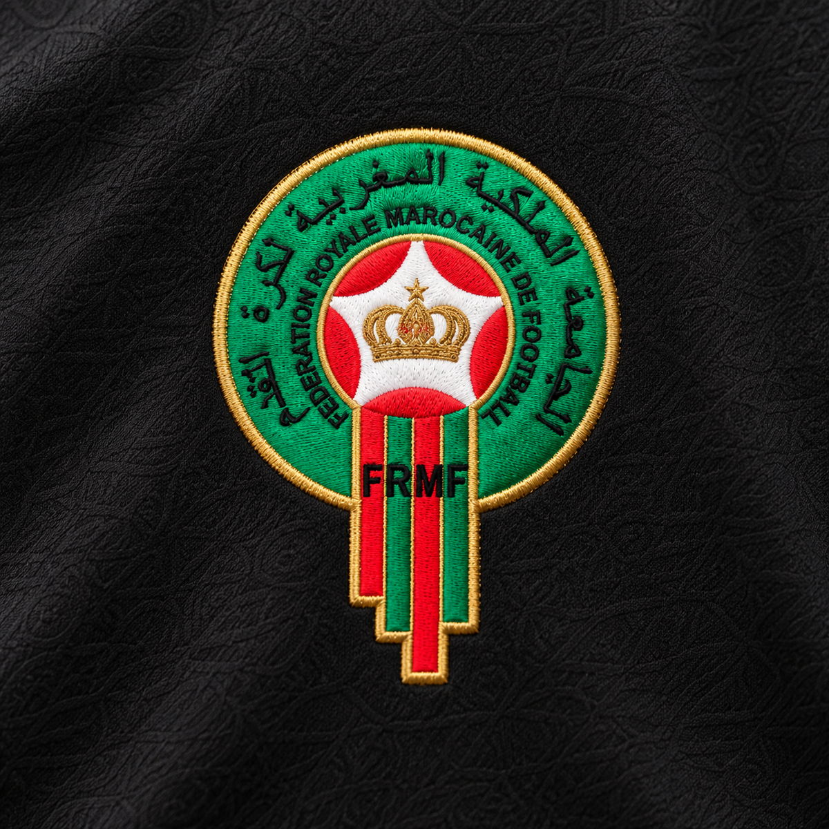 Morocco Heritage T-Shirt Black - crest detail